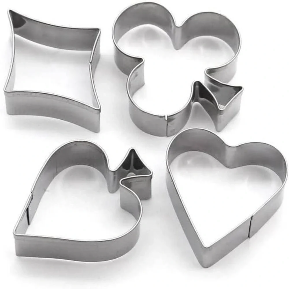 Poker Cookie Cutter, 4 Pieces Poker Stainless Steel Cookie Cutters-NWT